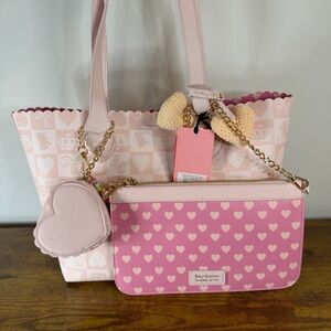 New Juicy Couture Sweet Break Time Pink Tote Shoulder Handbag Heart Coquette
